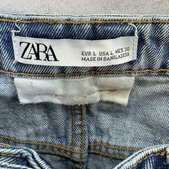 Zara Woman Denim Button Skirt Women’s Size Large Blue Medium Wash Pockets‎ - Picture 8 of 8